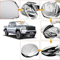 Vista 6 de D-Lumina Parasol para parabrisas delantero para Ni-ssan Frontier 2022, 2023, 2024 2025, parasol plegable para ventana delantera para rayos UV