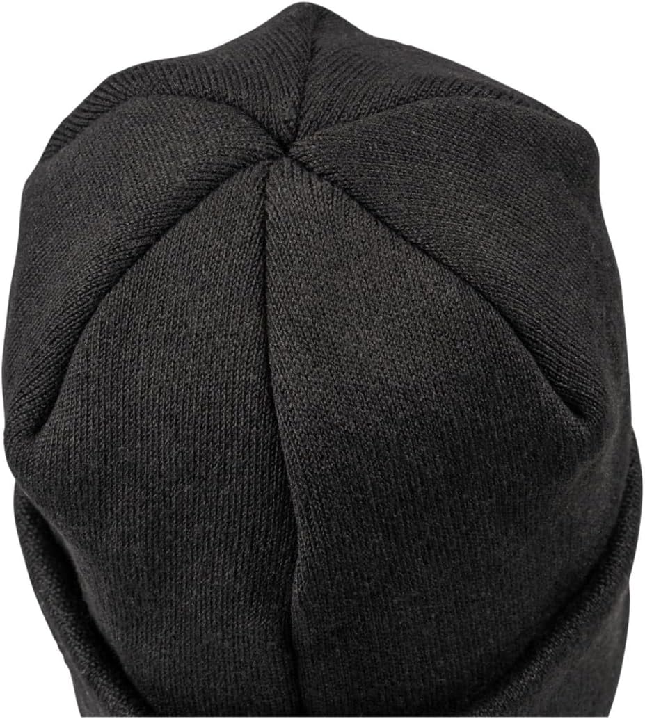 Klein Tools 60569 Heavy Knit Hat with Wide Cuff, Black, One Size Fits Most, Leather Logo