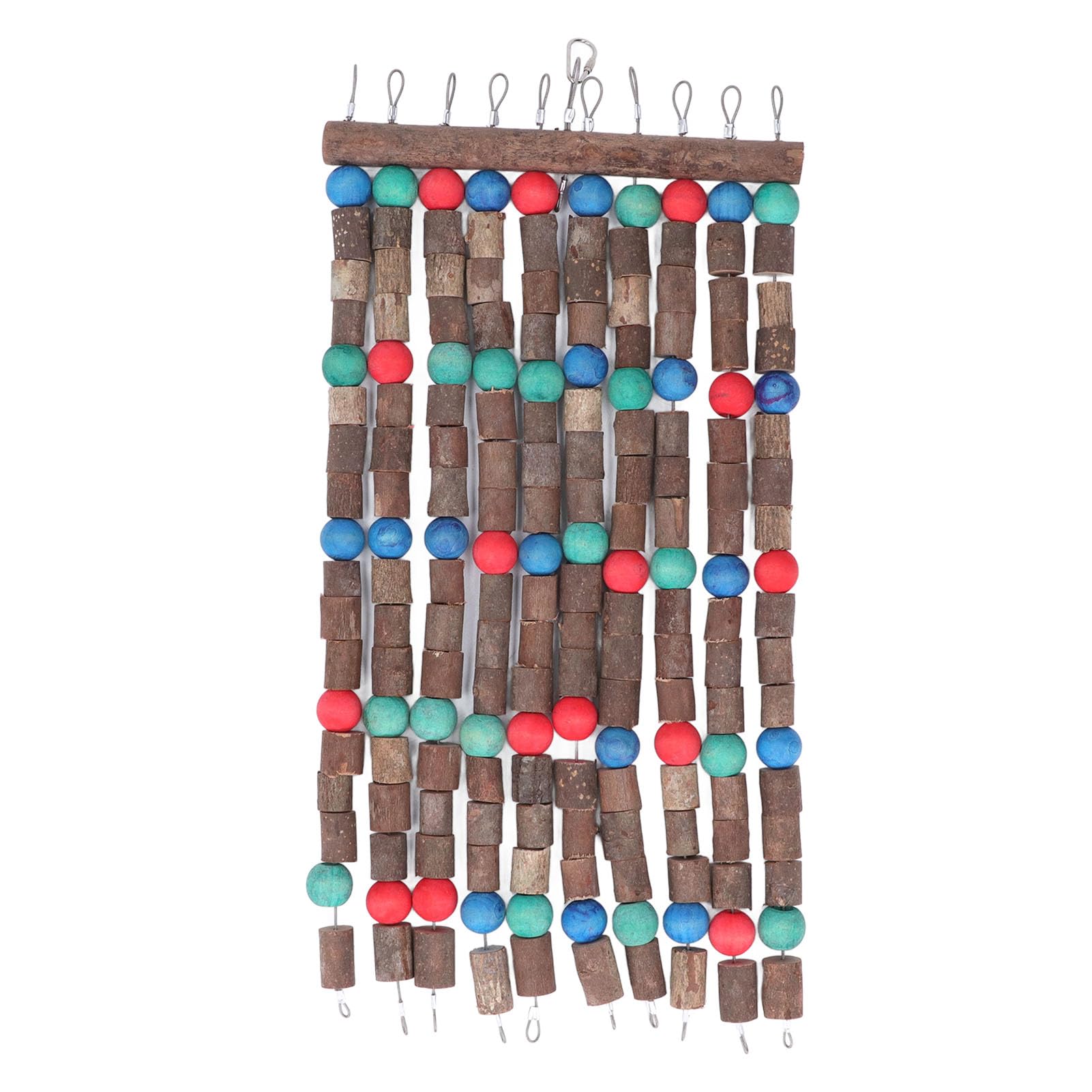Juguetes para Masticar pájaros de Madera Multicolor, mordedura Comestible Segura, Juguetes para rasgar Loros con Alambre de Acero, Bloques de Cuentas de Madera