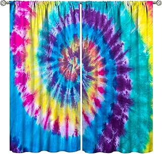 12 Enclosed Porch Curtain Ideas for Breezy Outdoor Comfort 131 Colorful Spiral Tie Dye Curtains Abstract Rainbow Dyed Batik Aesthetic C...