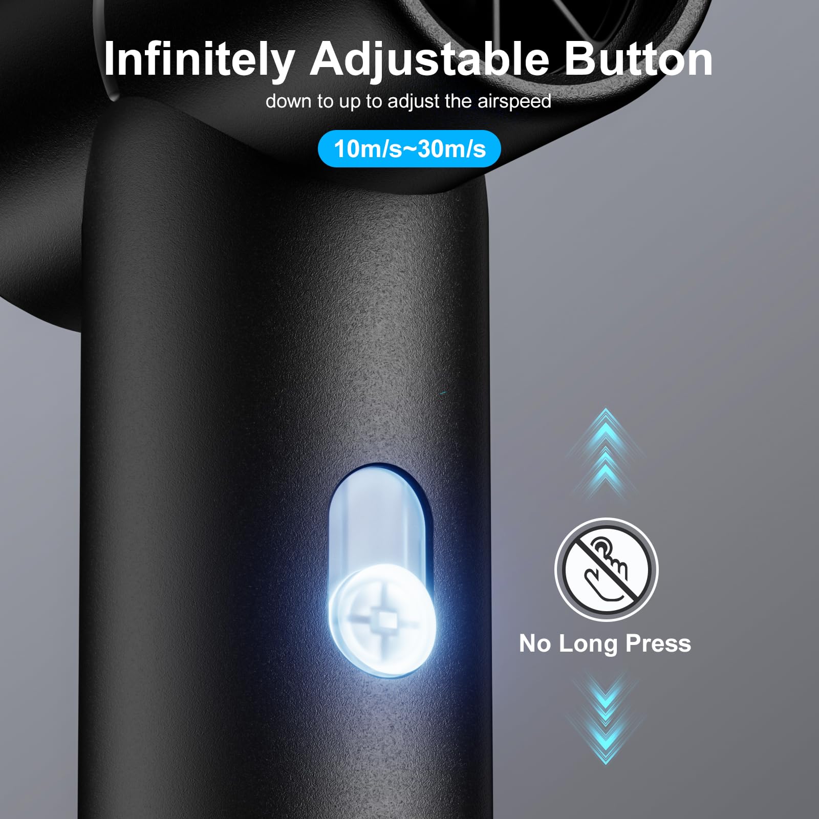 HAGOOGI Electric Air Duster, Portable Compressed Air Duster 4 Speeds Rechargeable Air Blower for Cleaning Keyboards Computers Outdoors,Car,Home (Matte Black)