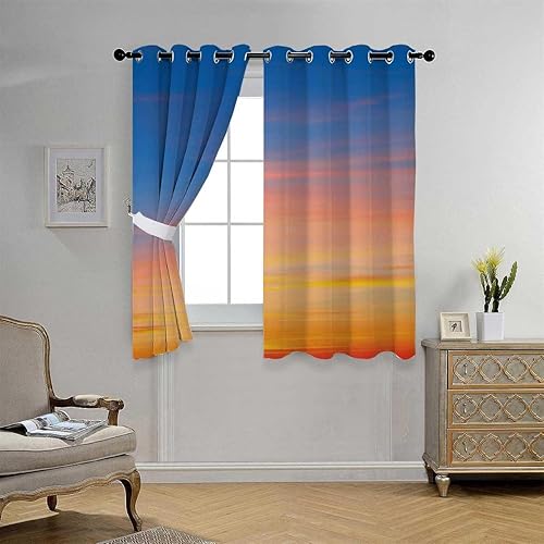 Cortinas para Cocina Sky Grommet Short Accordion Room Divider Darkout Curtains for Bedroom 55Inch Width by 45Inch Length,2 Panels