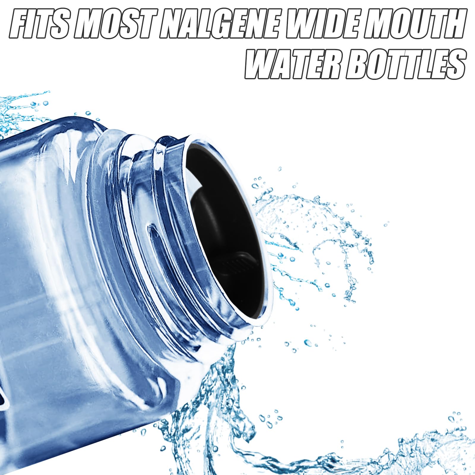 2-Pack Silicone Splash Guard For Nalgene 32oz Wide Mouth Bottles - Seafoam Blue, BPA-Free - View #5