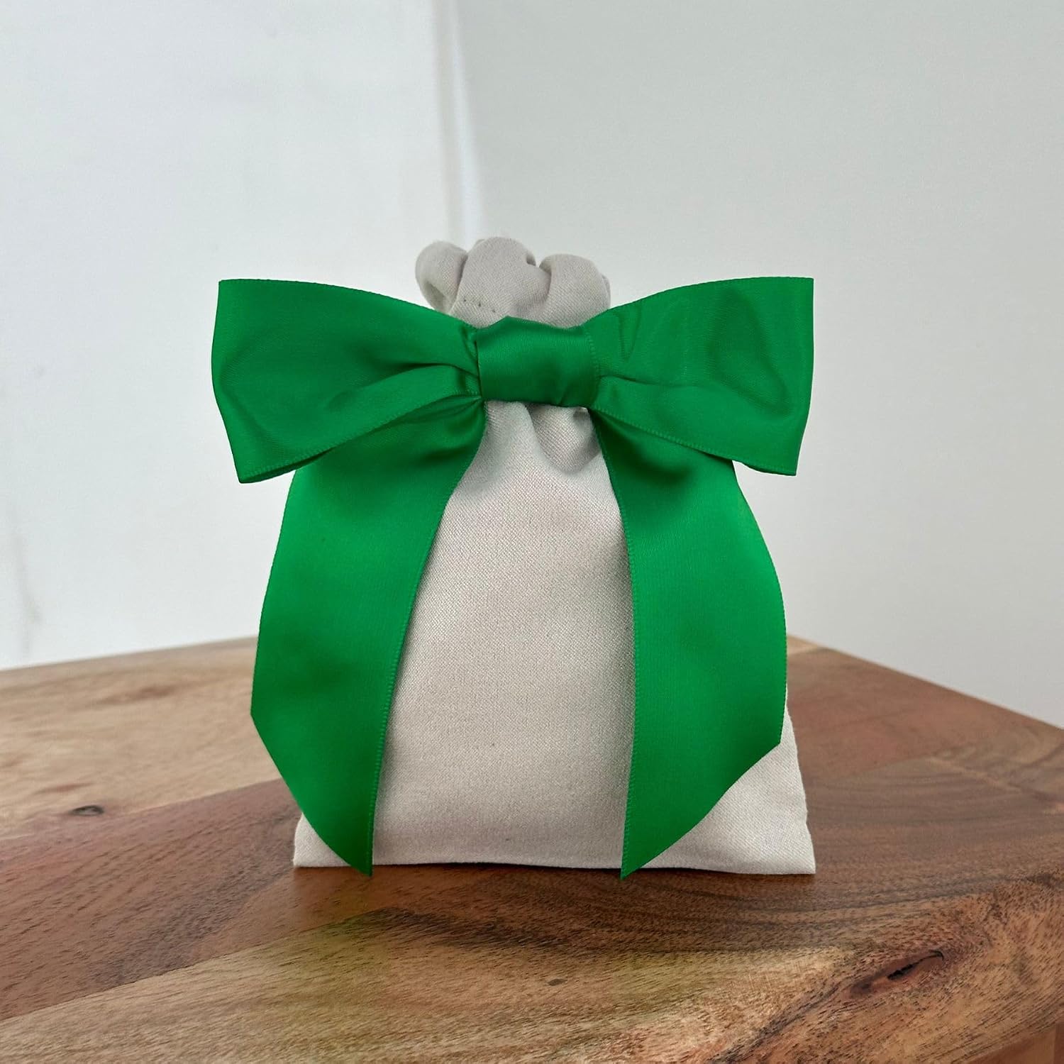 Pre-Tied Emerald Green Satin Bows - 4 1/2" Wide, Set of 12, Fall image 2