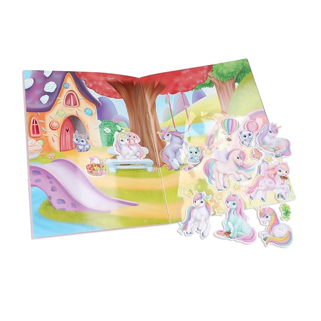 Foto 2 de 4 de Depesche 13880 Ylvi Create your Unicorn World: libro de pegatinas de 20 páginas para diseñar motivos mágicos…