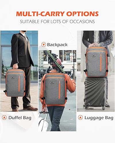 Miniatura 6 de Hynes Eagle Mochila de mano de 38 L grande mochila de viaje para mujer, aprobada para el vuelo, bolsa de fin de semana, mochila para computadora