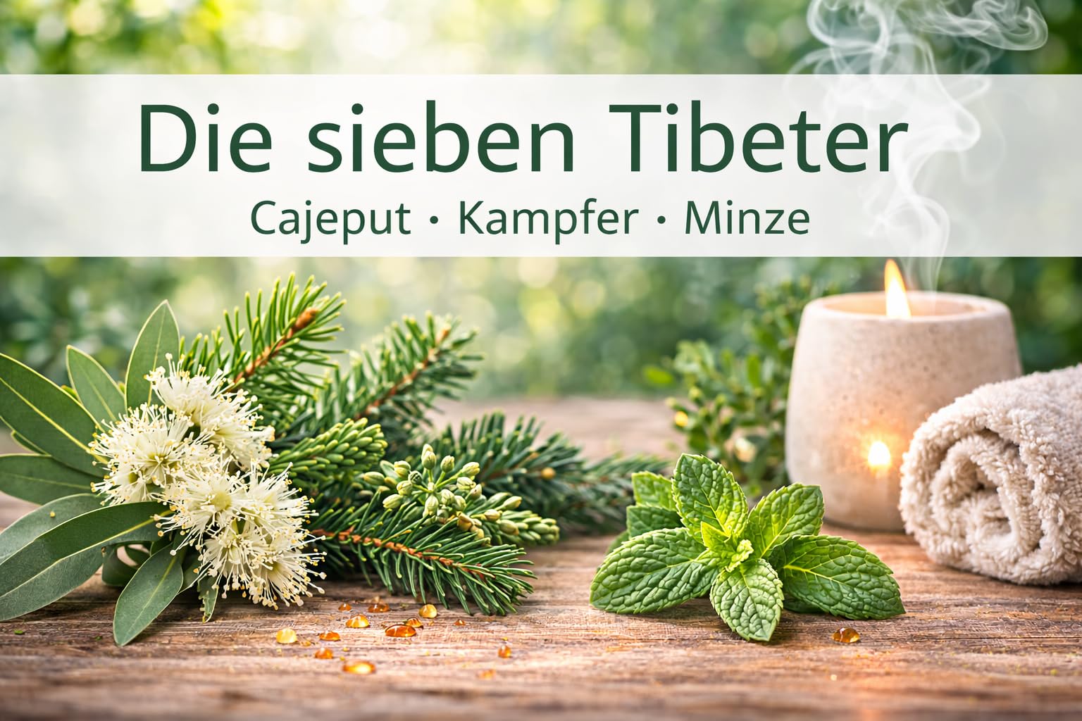 Ätherische Ölmischung Die sieben Tibeter 1 Liter – Cajeput, Kampfer & Minze – naturrein – für Saunaaufguss, Diffusor & Duftlampe
