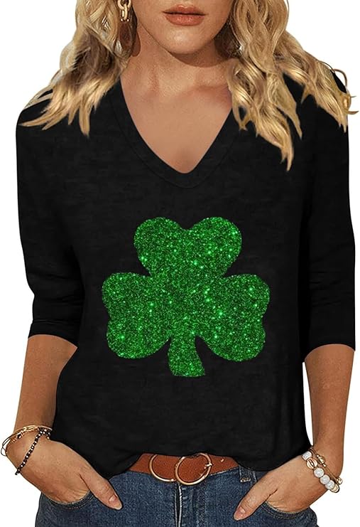 Celebrate St. Patrick's Day in Style! 💚☘️ Women's V-Neck T-Shirt