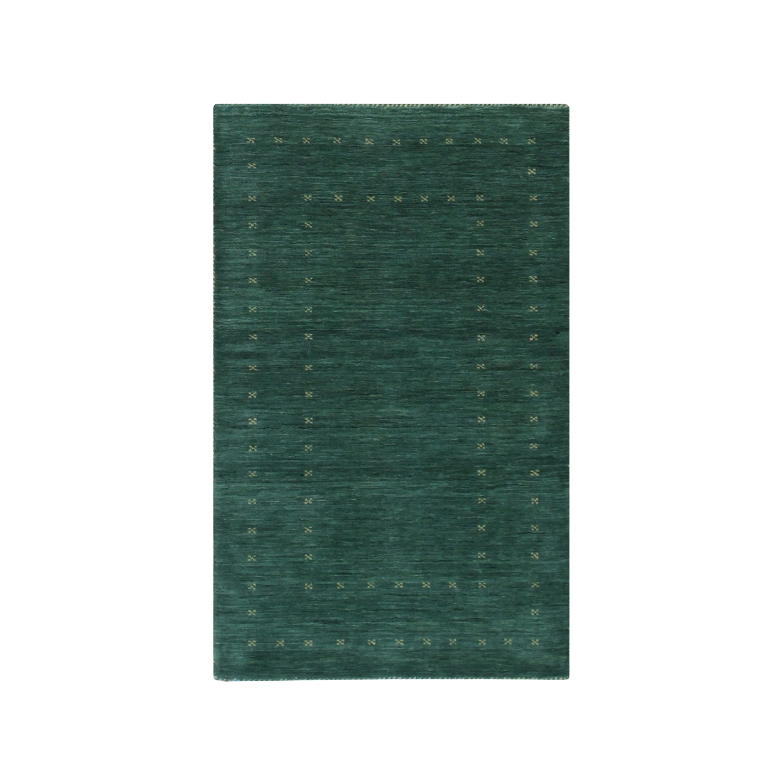 EORC Buy Hand Knotted Wool Green Modern Solid Modern Loom Rug Online