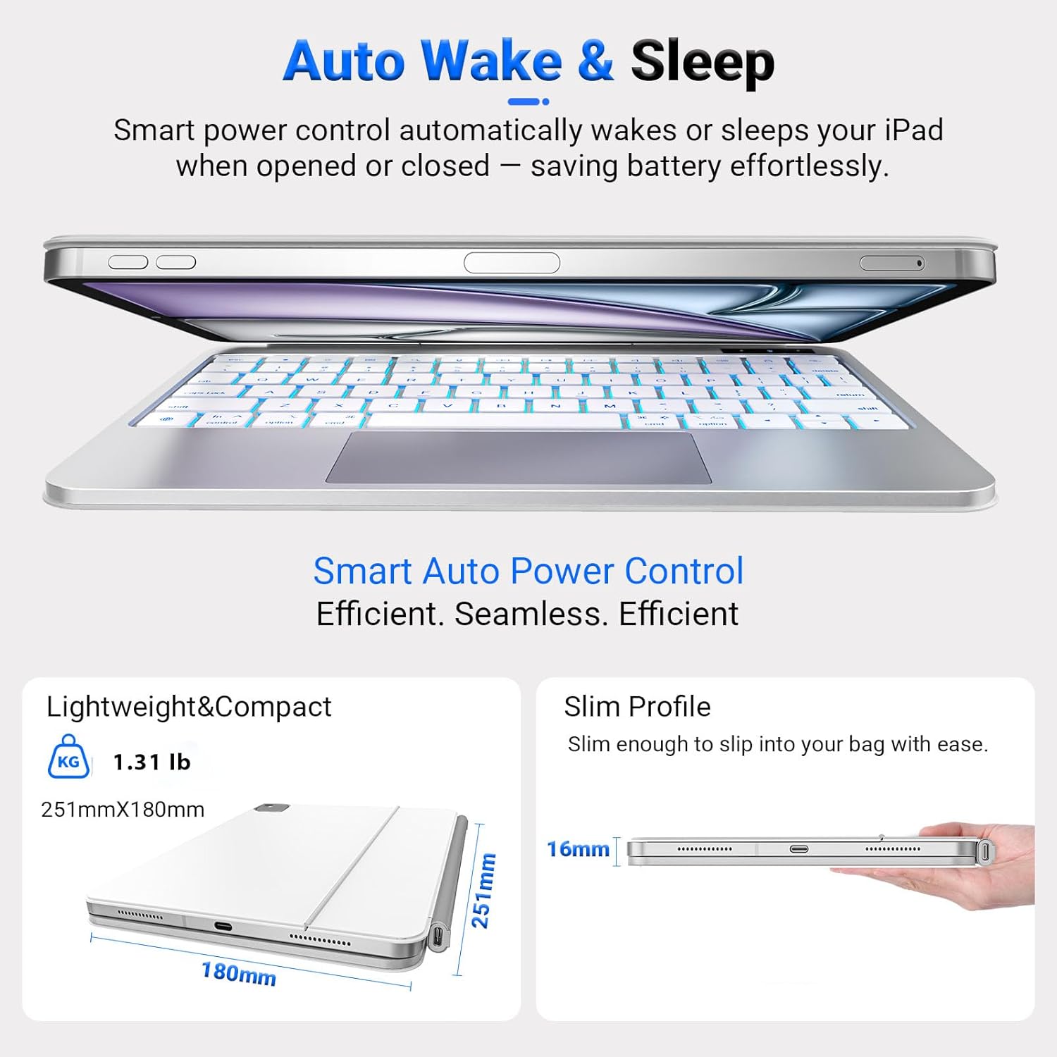 Magic Keyboard iPad Air 11-inch (M4 2026/M3 2025/M2 2024) & iPad Pro 11" (1st/2nd/3rd/4th Gen) Floating Cantilever Stand with Stylus Pen Keyboard Case for iPad Air 10.9“(5th 2022/4th 2020)