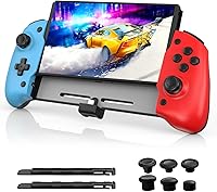 Vista 1 de NexiGo Hall Effect Gripcon (No Drift, No Deadzone) with Hall Sensing Joystick for Nintendo Switch/Switch OLED, Ergonomic Handheld Mode, 6-Axis Gyro