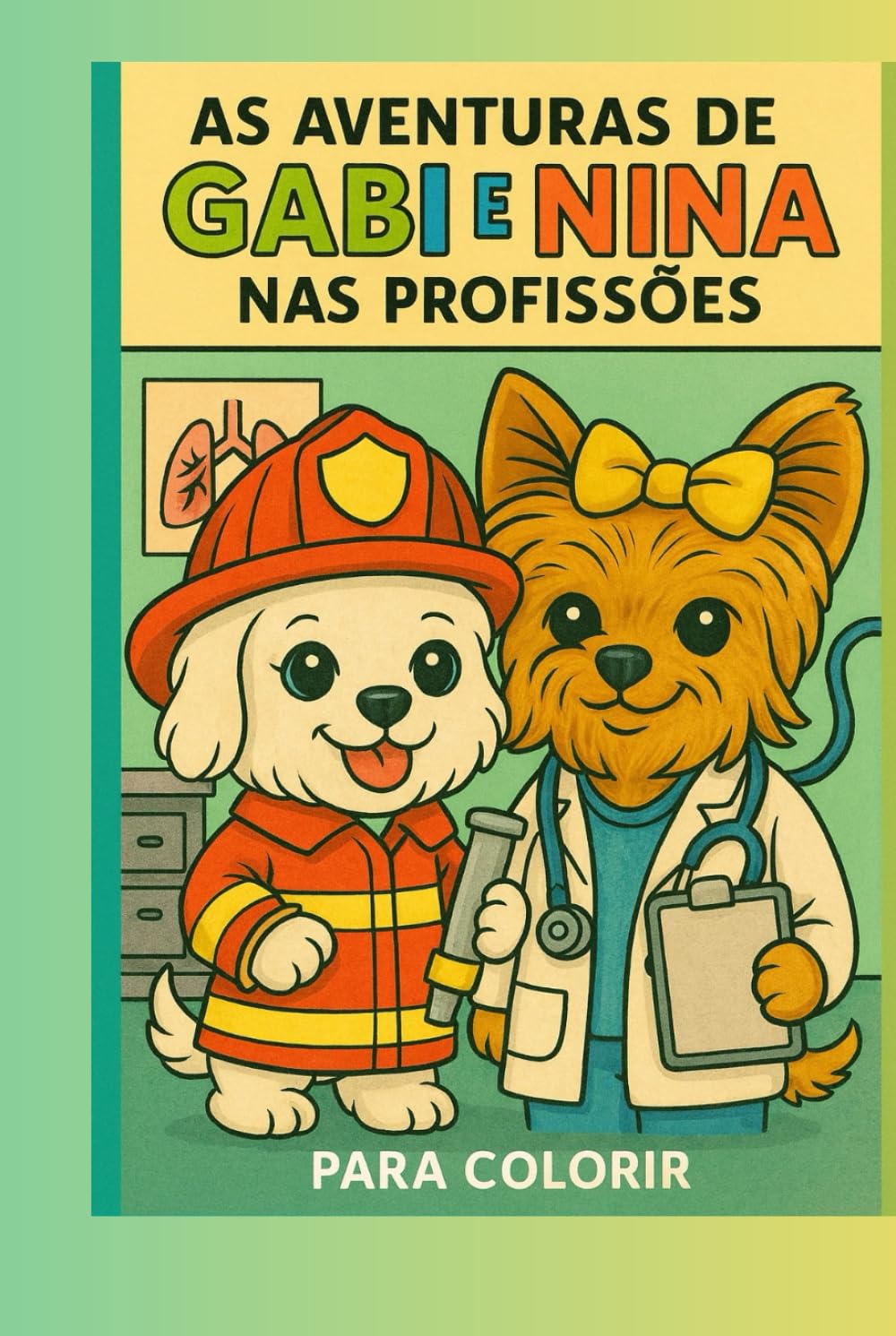 As Aventuras de Gabi e Nina para colorir profissões