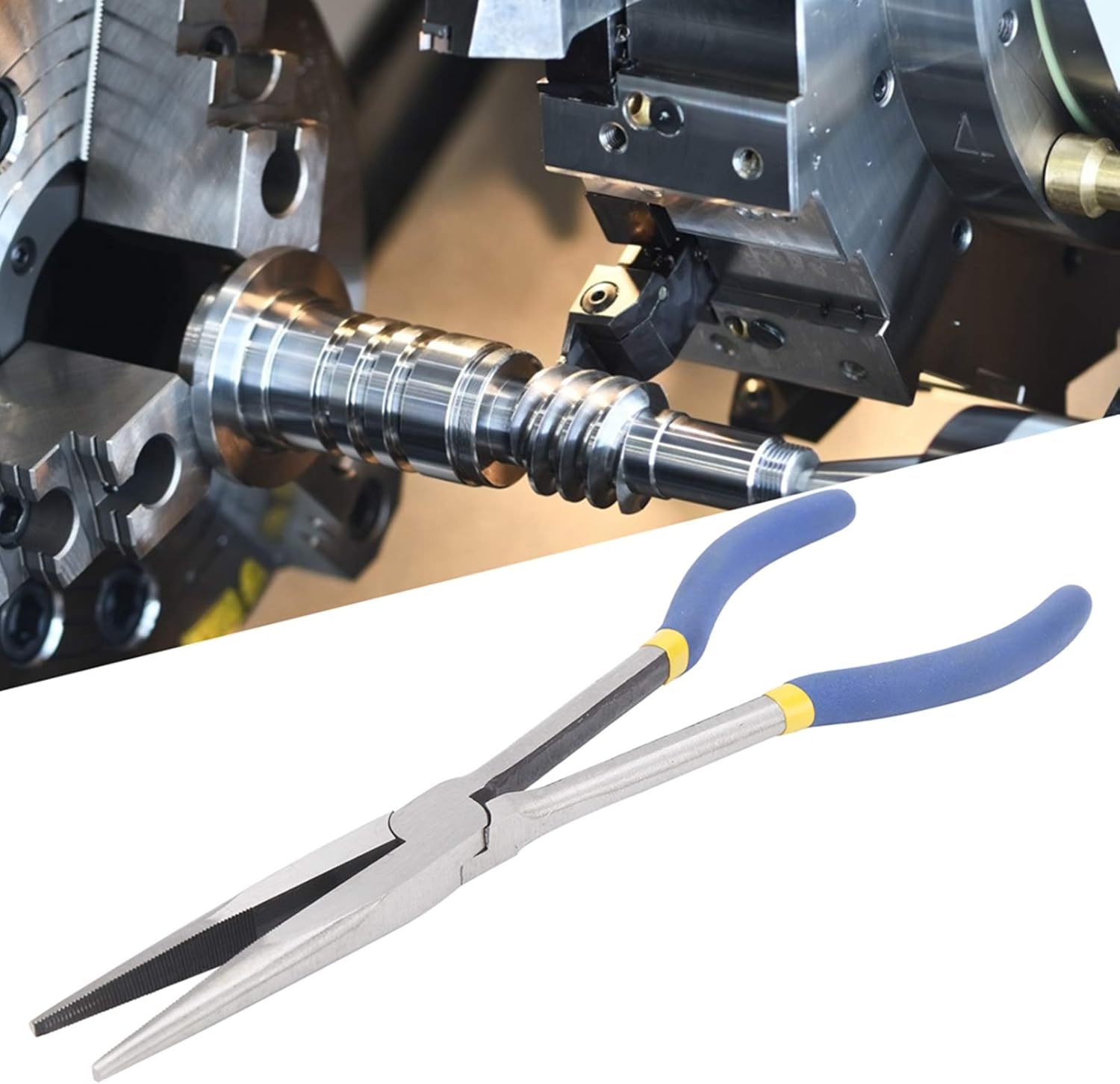 11 Inch Long Needle Nose Pliers Non Slip Grips Straight Designed Steel Pointed Pliers for Technicians