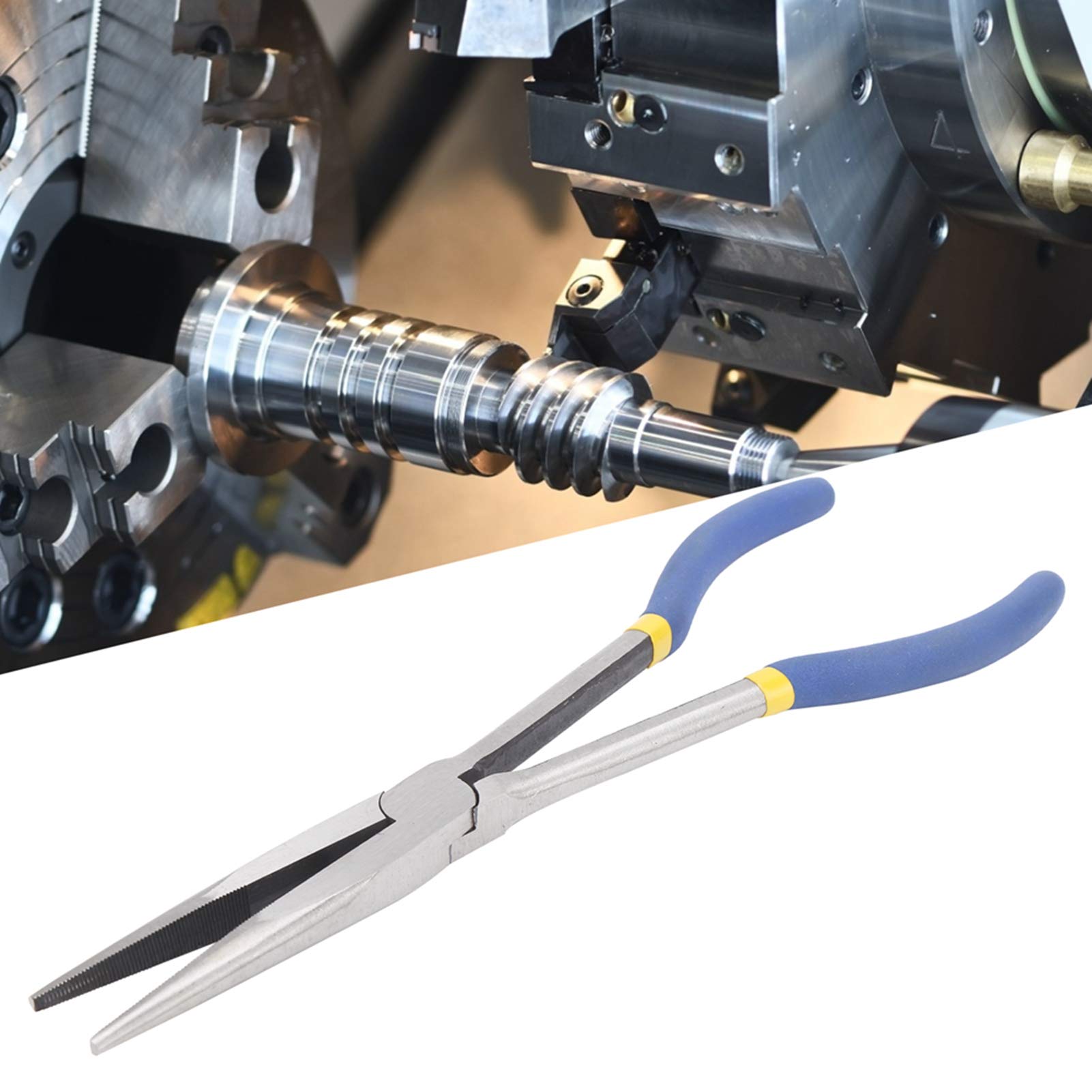 Juego de alicates de reparación profesional de bricolaje con combinación de agarre automático, alicates de punta larga de 11 pulgadas, alicates de punta fina de acero con mango antideslizante, herr