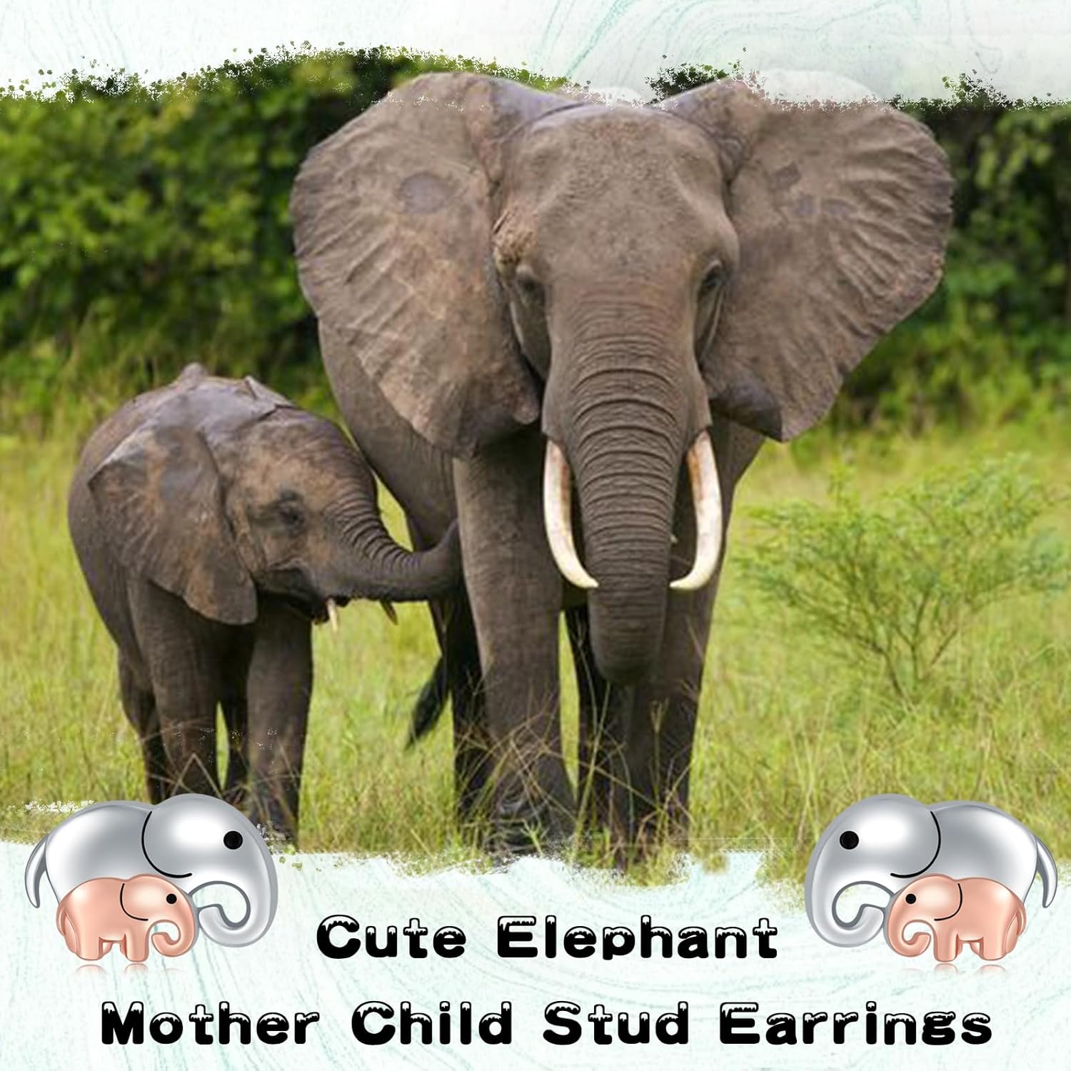 Mom Daughter Elephant Earrings 925 Sterling Silver Elephant Earrings Hypoallergenic Mother Daughter Earring Animal Jewelry Mother's Day Gifts for Women Mama Daughters Wife