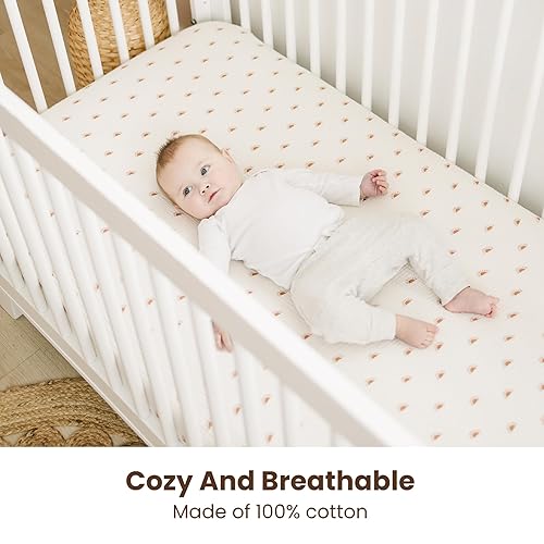 Miniatura 2 de Sábanas bajeras de muselina 100 algodón para cuna de bebé para colchón estándar de cuna 28 x 52 pulgadas suaves y transpirables para niños y niñas