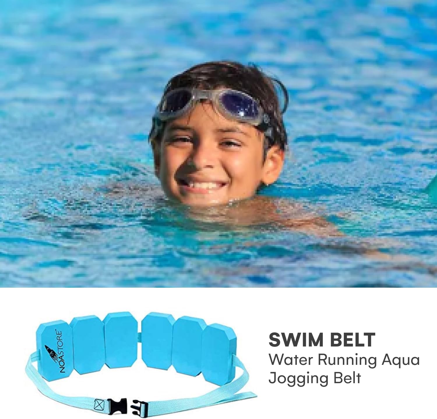 Swim Belt Water Running Aqua Jogging Belt, Back Float Safety Swim Trainer (Small)