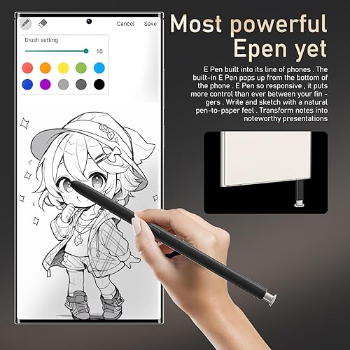 Miniatura 4 de Teléfono I24 Ultra desbloqueado, bolígrafo integrado, batería para teléfono inteligente de 6800 mAh, pantalla HD de 6.8 pulgadas, Android 14 16+512