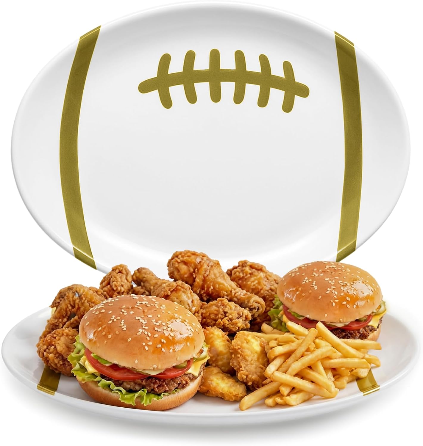 2 Pcs Football Serving Trays 12.2"x8.6" Melamine Serving Platters