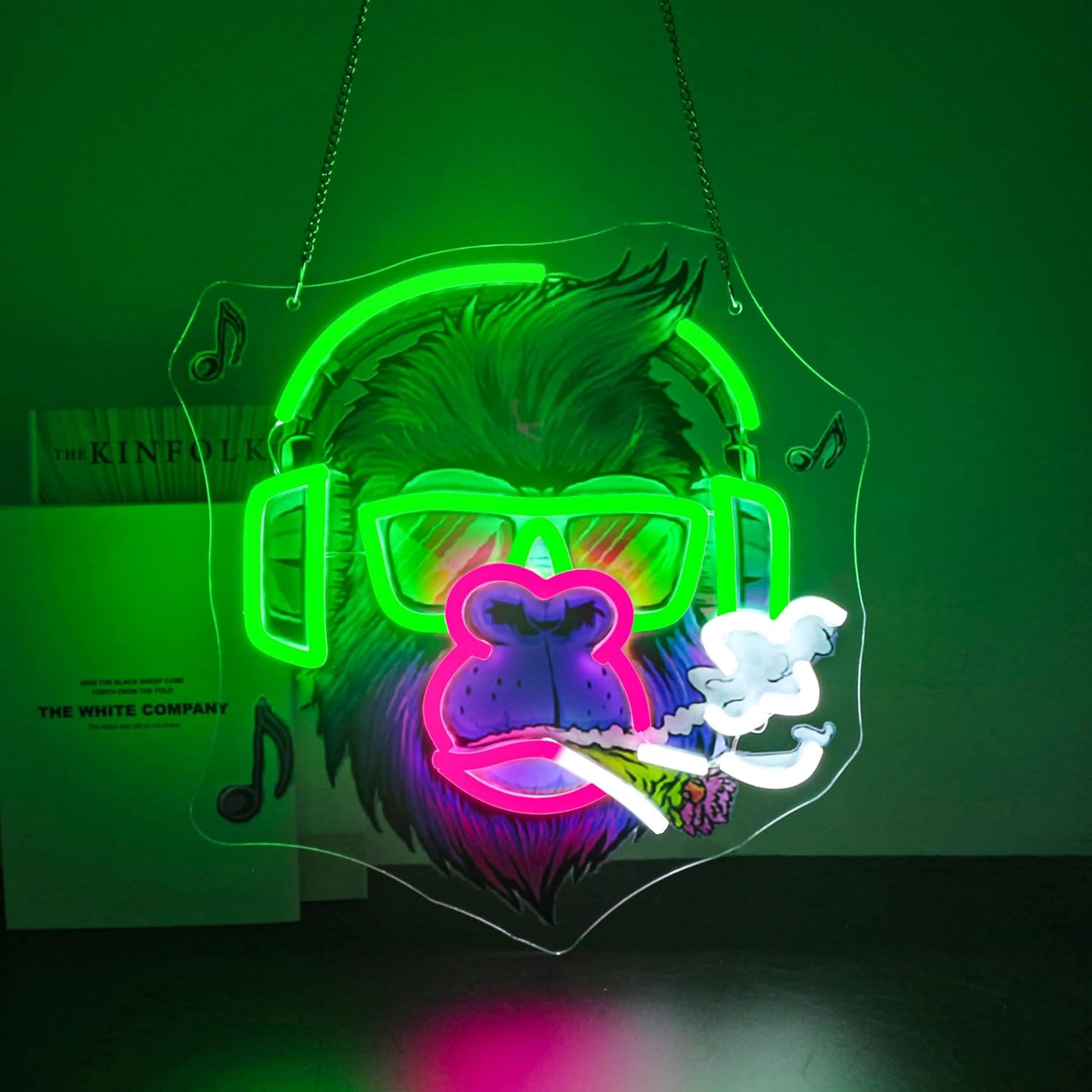 Neon Sign, Gorilla Neon Signs for Wall Decor - Gorilla with Headphones LED Light for Game Room/Man Cave/Bar/Club - USB Powered Light Up Sign Decorations - Image 7