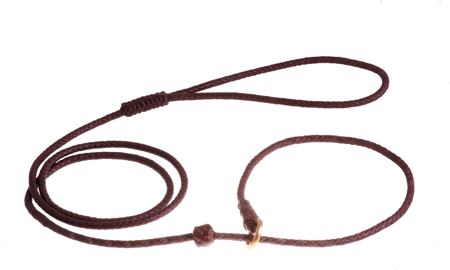 Alvalley Braided Leather Dog Leashes with Stopper - Pet Slip Leads for Dogs - Soft Gentle Leash - Adjustable for Small, Medium, Large & Extra Large Dogs (Brown, 4ft Long, 3/16in Thick)