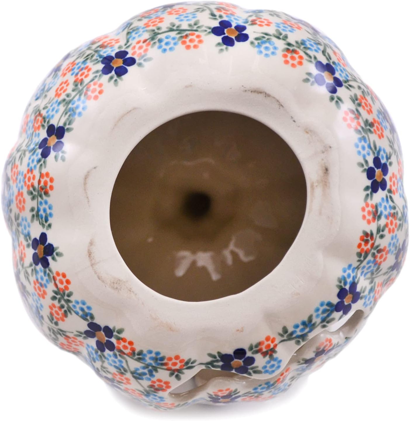 Polmedia Polish Pottery Pumpkin Figurine - Nature's Best Pattern Handmade in Boleslawiec Poland + Certificate of Authenticity