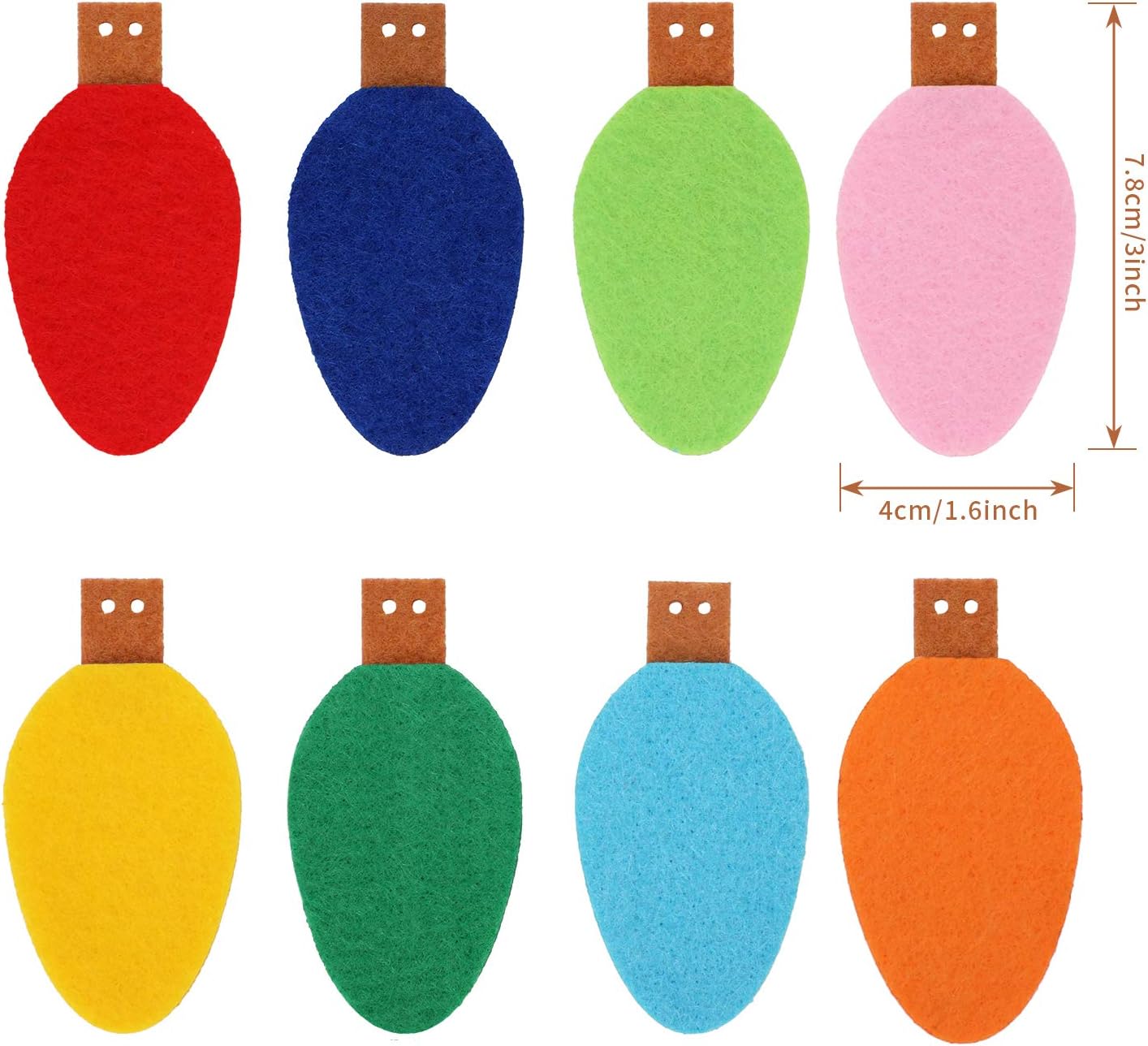 Boao 4 Pcs Felt Christmas Light Garland Decorations Felt Light Bulb Garland