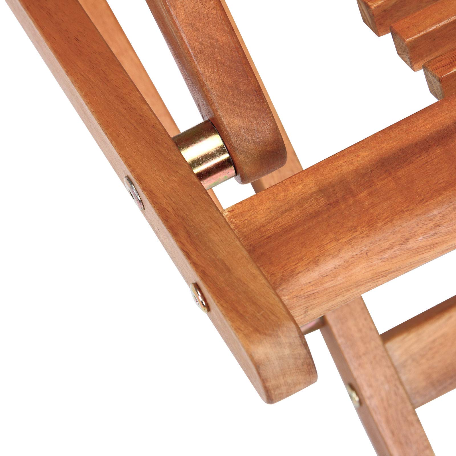 CASARIA Tumbona Plegable Exterior Madera Función Balanceo con Cojín | 166x70Cm, Carga 160Kg, incl. Reposapiés Extraíble, Reposabrazos Redondeados, Piscina, Terraza, Playa