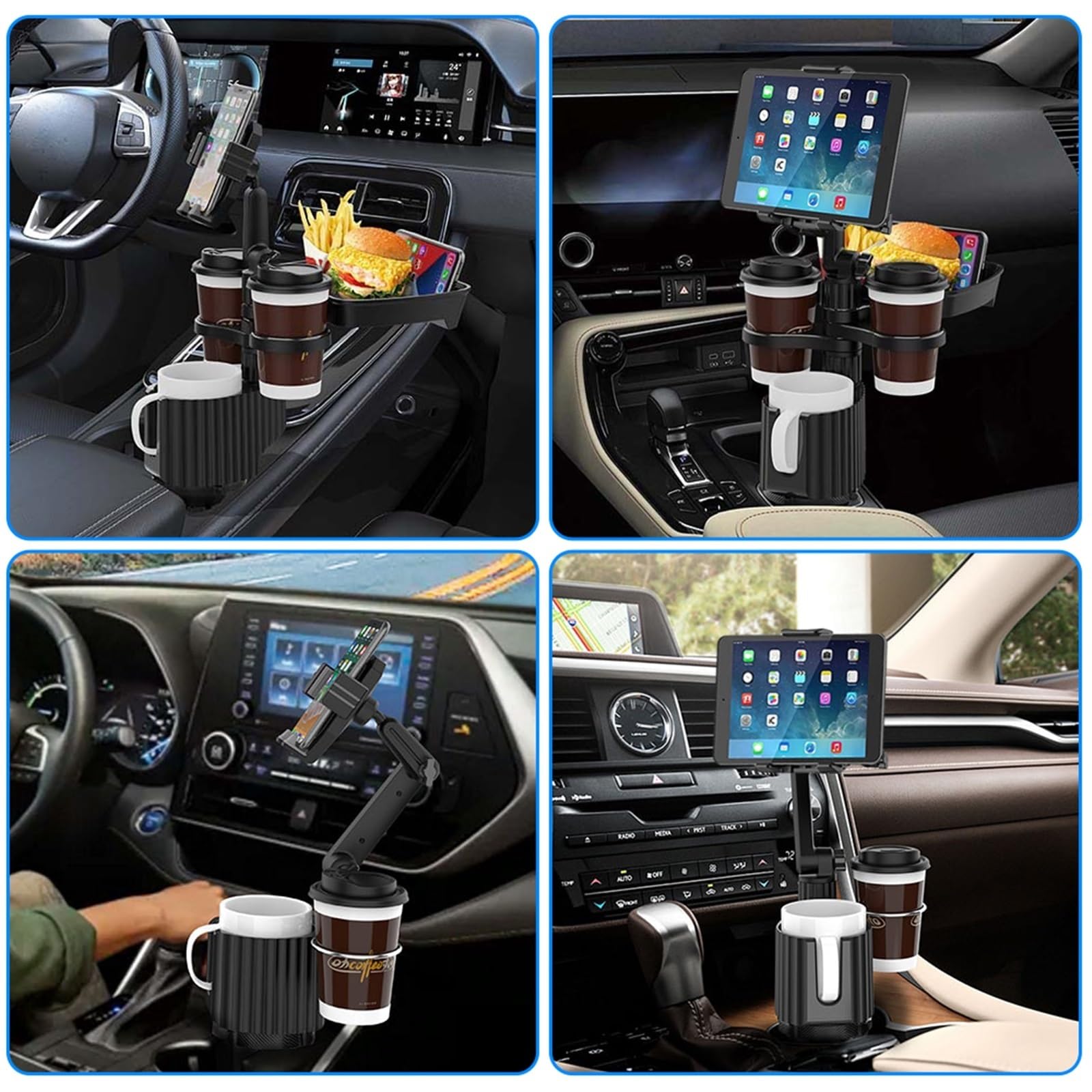 Soporte Movil Coche Supporto per tablet per auto 5 in 1 Portabicchieri Espansore Staffa per bottiglia regolabile multifunzionale rimovibile Accesorios Coche