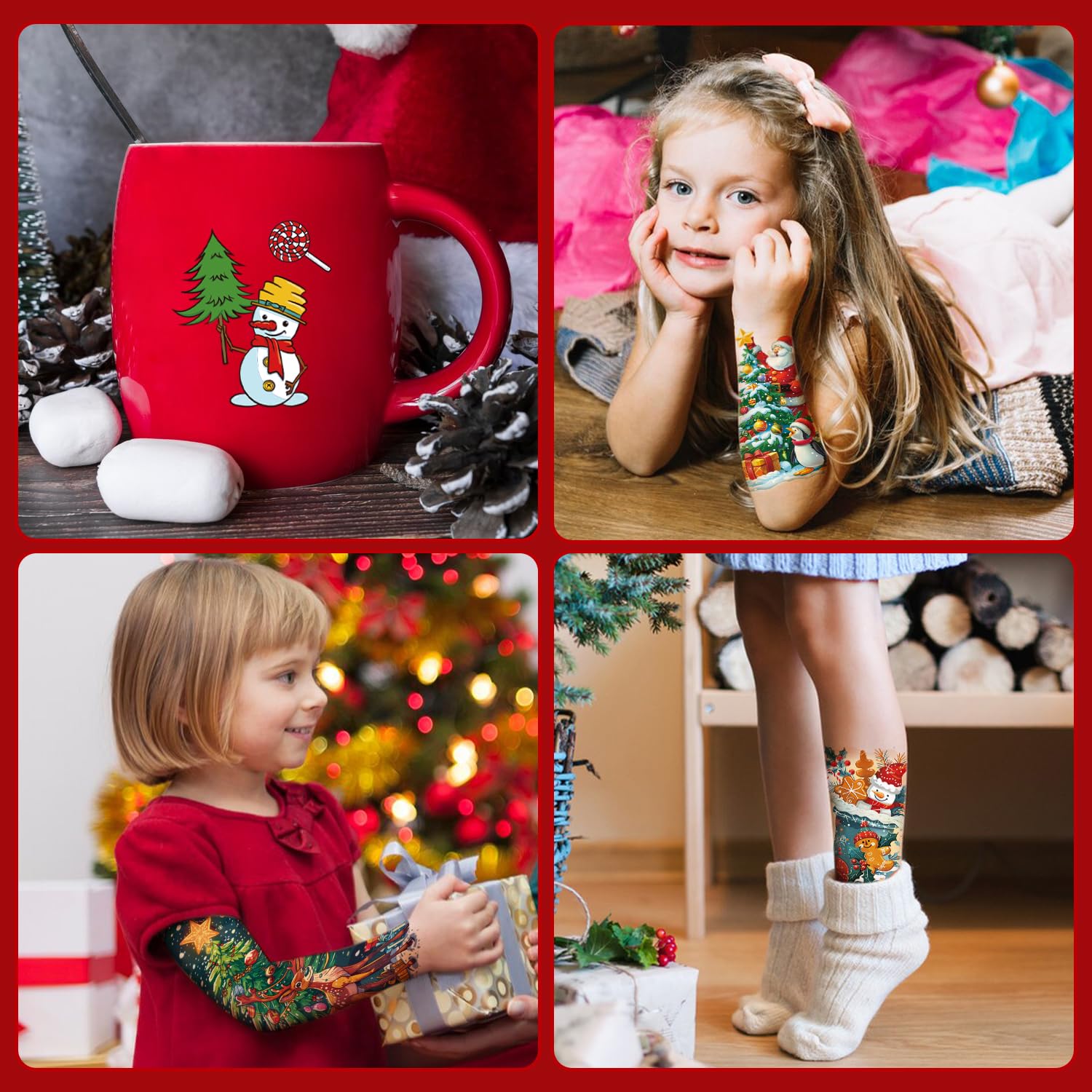 Leesgel 36 Tatuaggi Temporanei Luminescenti Di Natale Per Bambini - Fai Da Te Calendario Avvento - Regali Festa - 6