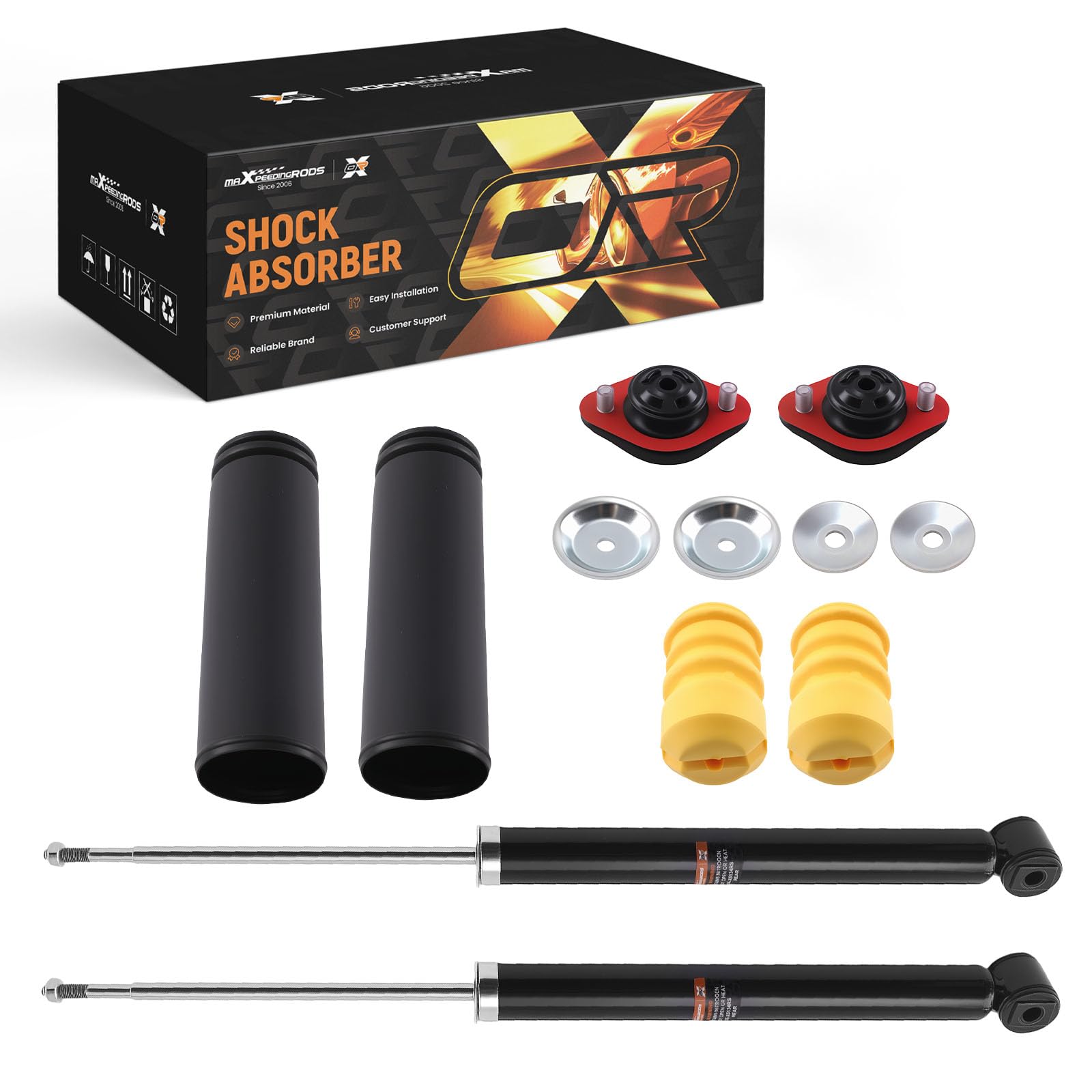 maXpeedingrods Amortyzator tylny wraz z łożyskiem amortyzatora amortyzatora i osłoną przeciwpyłową do BMW serii 3 E46 E36 Touring 1994-2005 33504035929 1091246