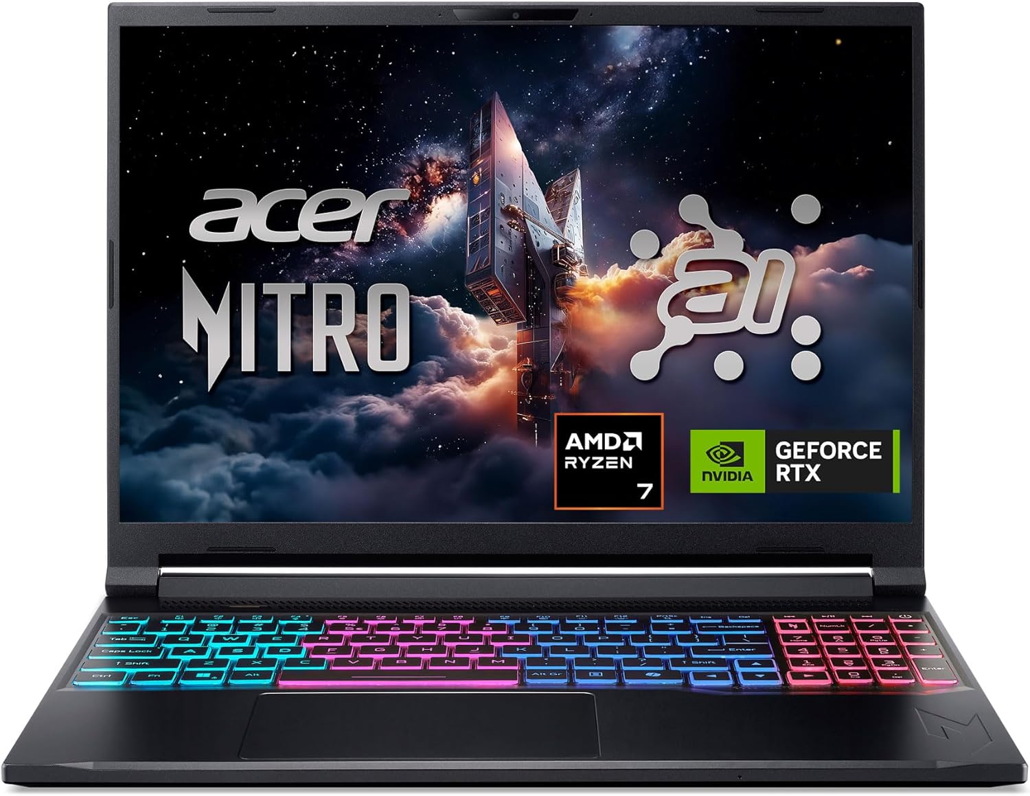 Acer Nitro V 16S AI Gaming Laptop | NVIDIA GeForce RTX 5060 GPU | AMD Ryzen 7 260 Processor | 16″ WUXGA IPS 180Hz Display | 32GB DDR5 | 1TB Gen 4 SSD | Wi-Fi 6 | ANV16S-41-R2AJ
