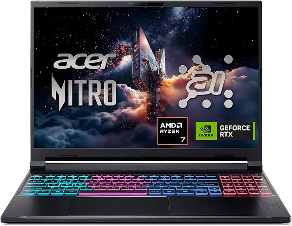 Acer Nitro V 16S AI Gaming Laptop | NVIDIA GeForce RTX 5060 GPU | AMD Ryzen 7 260 Processor | 16" WUXGA IPS 180Hz Display | 32GB DDR5 | 1TB Gen 4 SSD | Wi-Fi 6 | ANV16S-41-R2AJ - 1
