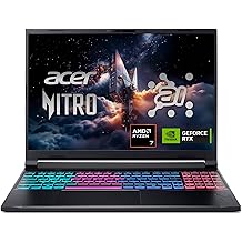 Acer Nitro V 16S AI Gaming Laptop | NVIDIA GeForce RTX 5060 GPU | AMD Ryzen 7 260 Processor | 16" WUXGA IPS 180Hz Display | 32GB DDR5 | 1TB Gen 4 SSD | Wi-Fi 6 | ANV16S-41-R2AJ