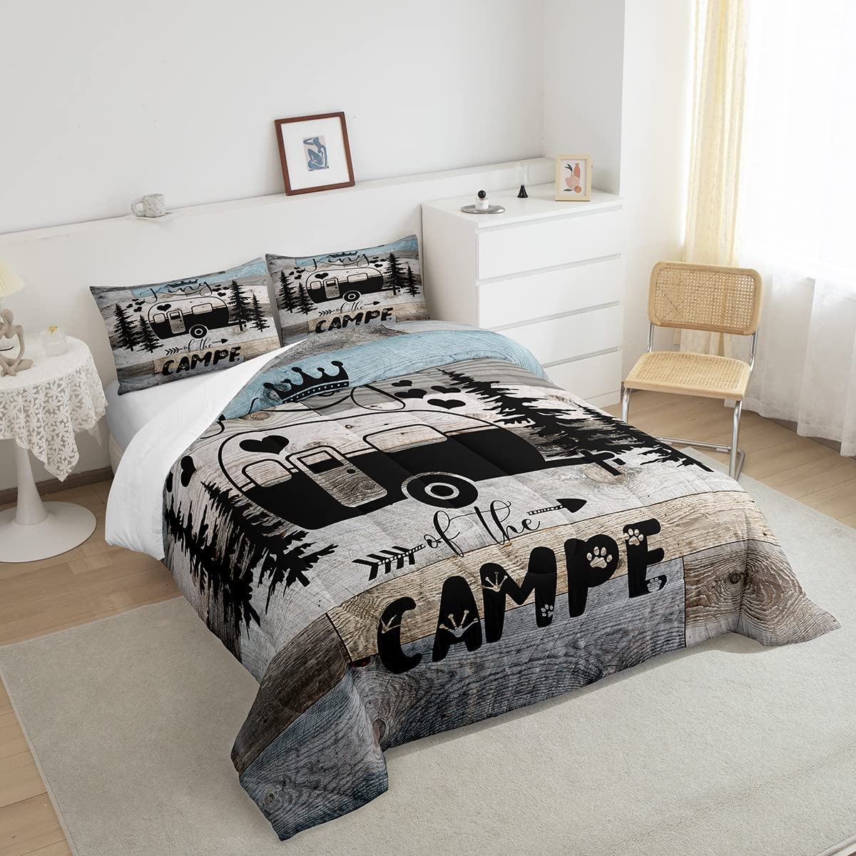 Juego De Ropa De Cama De Invierno 220x240 Cm - Microfibra De Felpa, 3 Piezas, Amarillo Y Gris - Cálido Y Suave, Con Cremallera