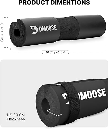 Miniatura 3 de DMoose - Almohadilla para barra, alivia la presión del cuello, los hombros y proporciona soporte para la parte inferior de la espalda, almohadilla