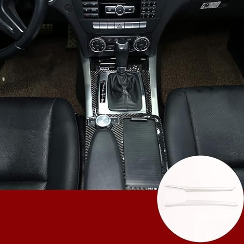 YIWANG ABS cromado para Mercedes Benz Clase C W204 C180 C200 2007-2013 ABS Car Center Console Decoración Tiras Accesorios (Plata)