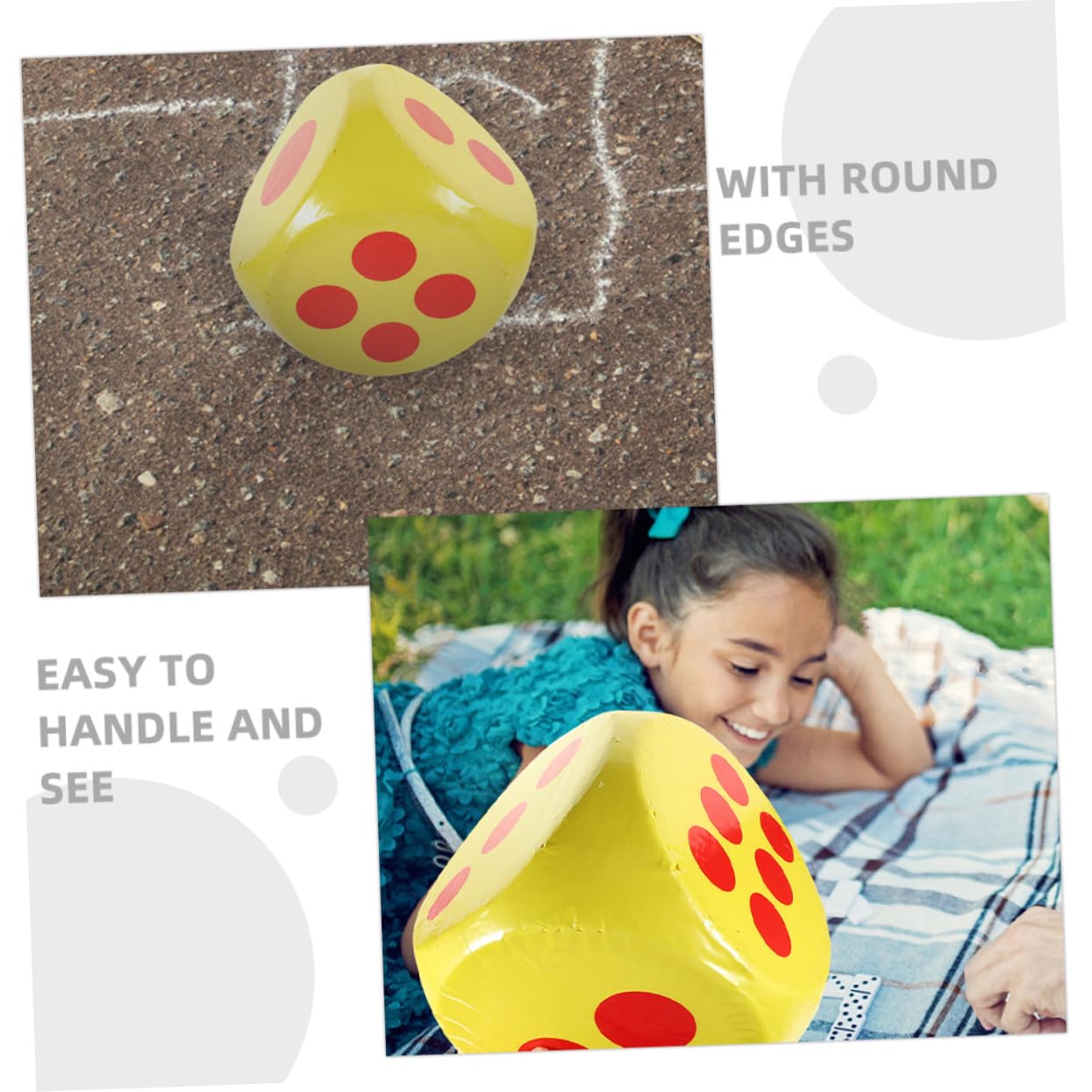 Dados de Espuma Gigantes para Familiares y Roles Educativos Dados Suaves y Seguros para Fiestas y Aula Color Amarillo