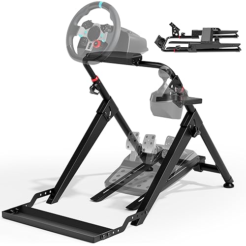 ARES WING Foldable Sim Racing Wheel Stand with Chair Fixing Slot, Formula and GT Racing Simulator Cockpit Compatible with Fanatec, Thrustmaster, Logitech, Moza, Racing Games on PS5, PS4, Xbox and PC