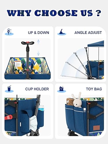 Miniatura 7 de EVER ADVANCED Cochecito de viaje plegable en bolsa para 2 niños y carga, vagón plegable para niños pequeños con toldo extraíble, arnés ajustable de