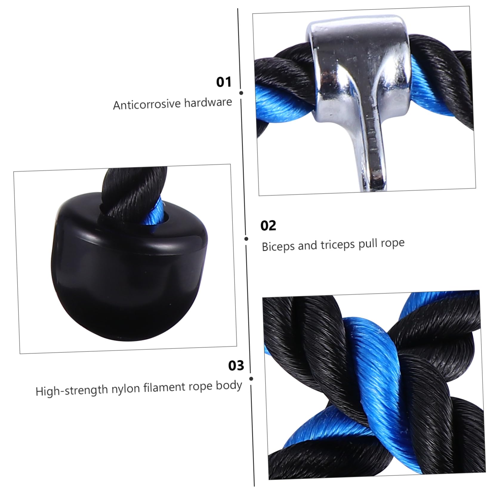 VANZACK Zugseil Für Fitnessstudio Trizeps Seil Zugschnur Trizeps Drückkabel Seil Für Wockout Trizeps Stange Kabel Trizeps Hammerseil Bizeps Übungsseil Hochfester Nylon Filament