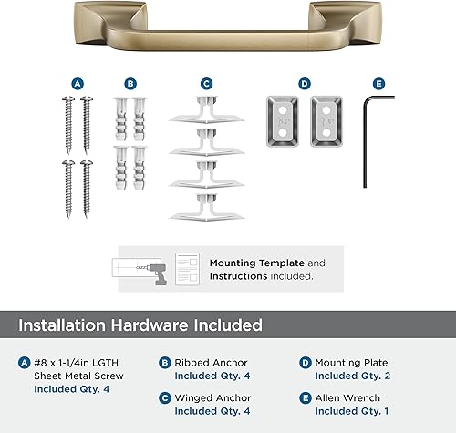 Vista 130 de Amerock BH36012BBZ - Toallero dorado champán Accesorio de baño Highland Ridge 7-7/16 pulgadas (7.441 in) de longitud Toallero de mano