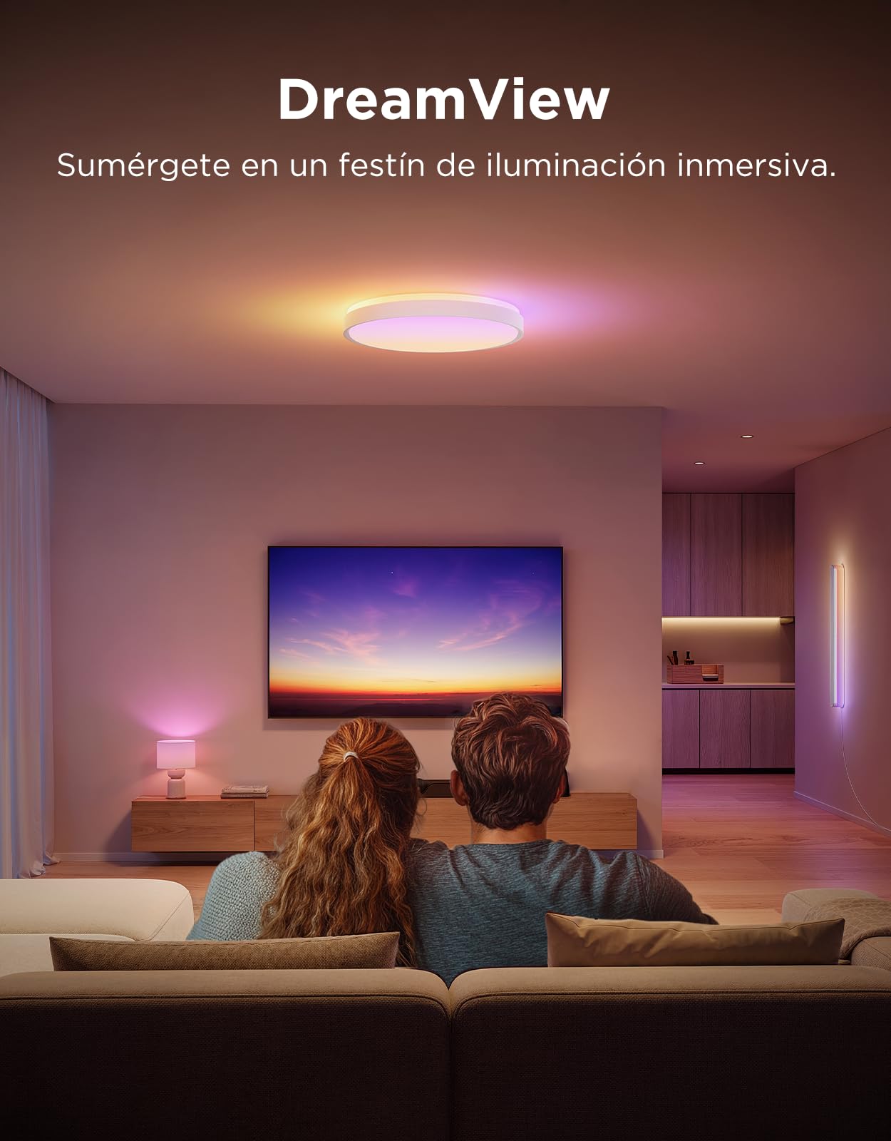 Govee Plafon LED Techo RGBIC 38cm, Lámpara Techo Inteligente 4300lm, 48,5W | Trabajar con Matter, Alexa, Google Assistant, 66+ modos de escena, Luz Interior para Salón, Dormitorio, Cocina, Pasillo