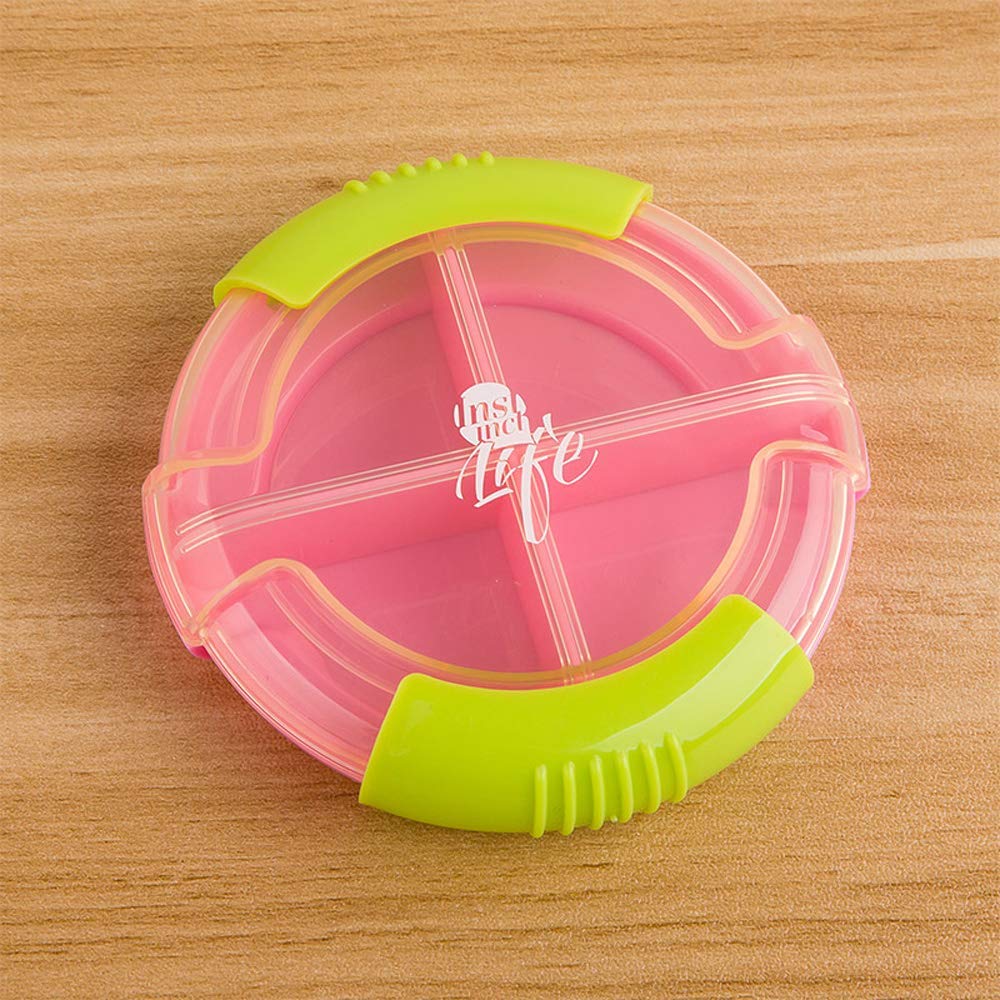 Pastillero,Organizador De Pastillas,Pastillero,Sin BPA,Pastillero Organizador,Portátil,Desmontable,con 4 Compartimentos,Diseño Abierto Y Compartimentos Grandes,Contiene Vitaminas,Aceite De H