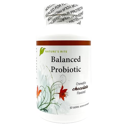 Nature's Rite - Cápsulas probióticas diarias, sabor a chocolate masticable, multienzima para una buena digestión para hombres y mujeres, 60 unidades