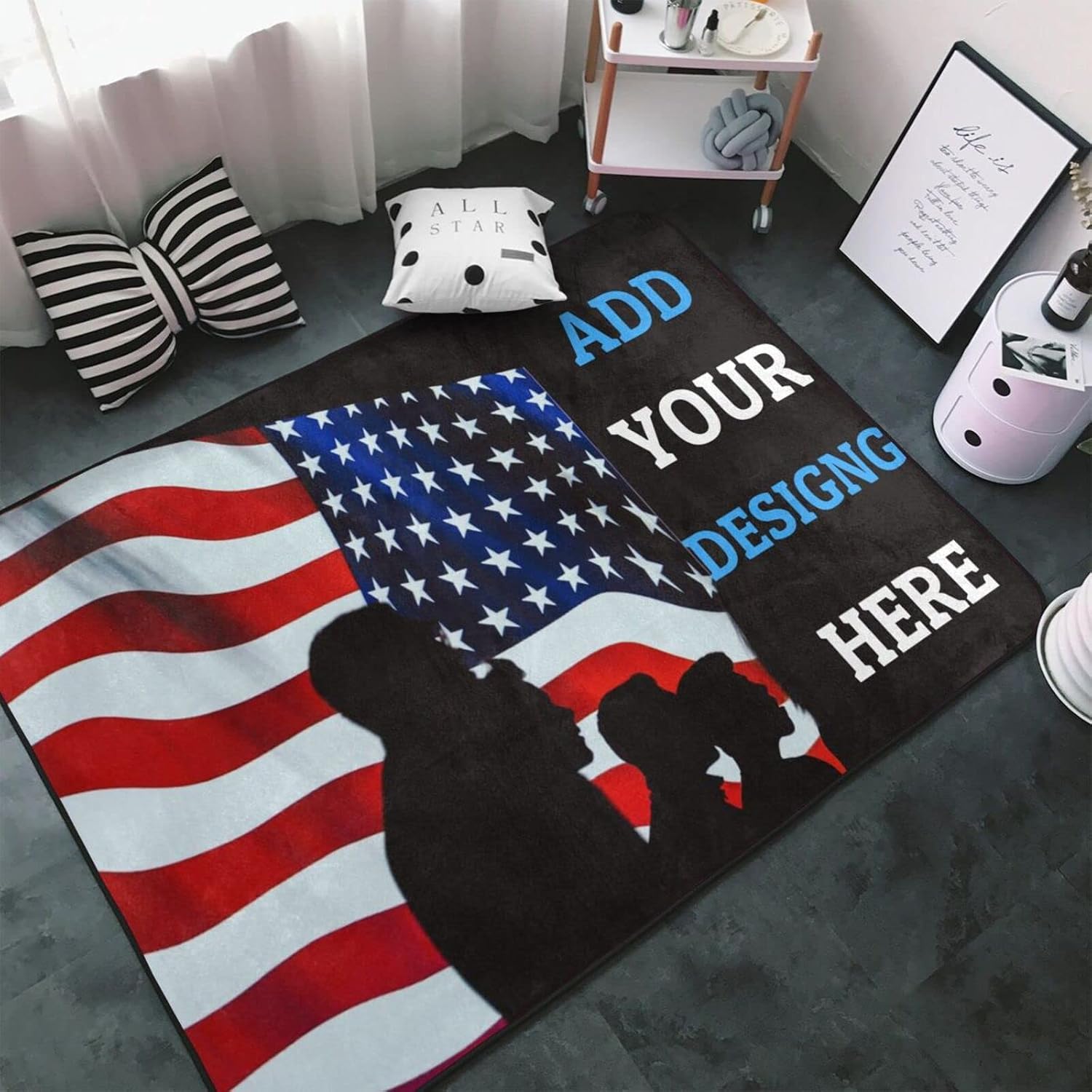 Personalized Your Own Area Rug, Customized Photo Text Carpets, Custom Soft Flannel Door Mats Decorative Home Garden Office Entry Welcome Rug (39 X 60 in)