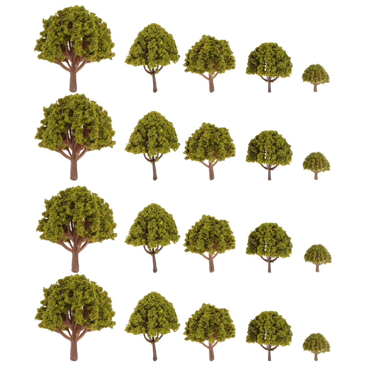 Arbres miniatures en plastique BESPORTBLE verts | Lot de 20 pièces pour maquette de 3 à 8 cm