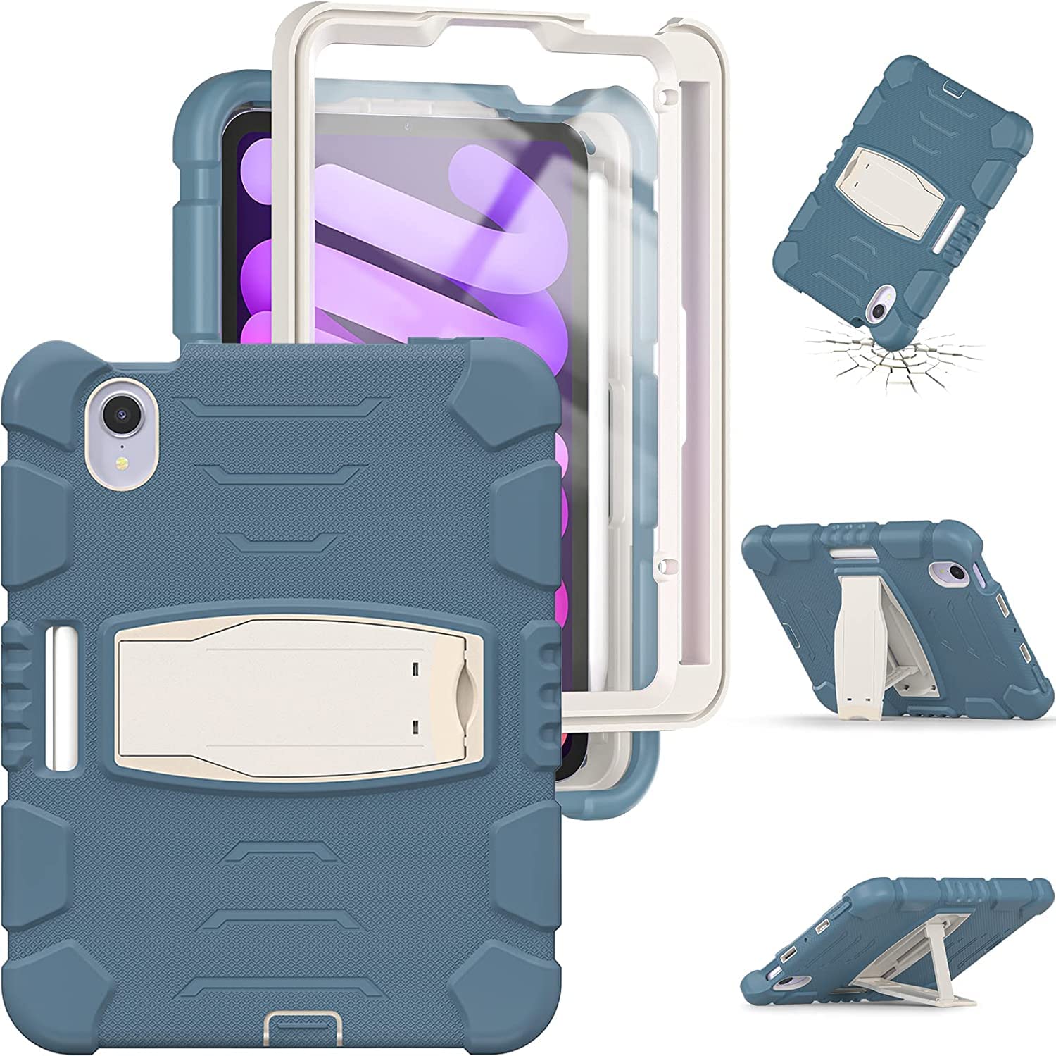 For iPad Pro 10.5/Air 10.5 Tablet Case Anti-Drop Shock Absorption Protect Screen Support Holder Simple and Functional Tablet Holder Cornflower Blue