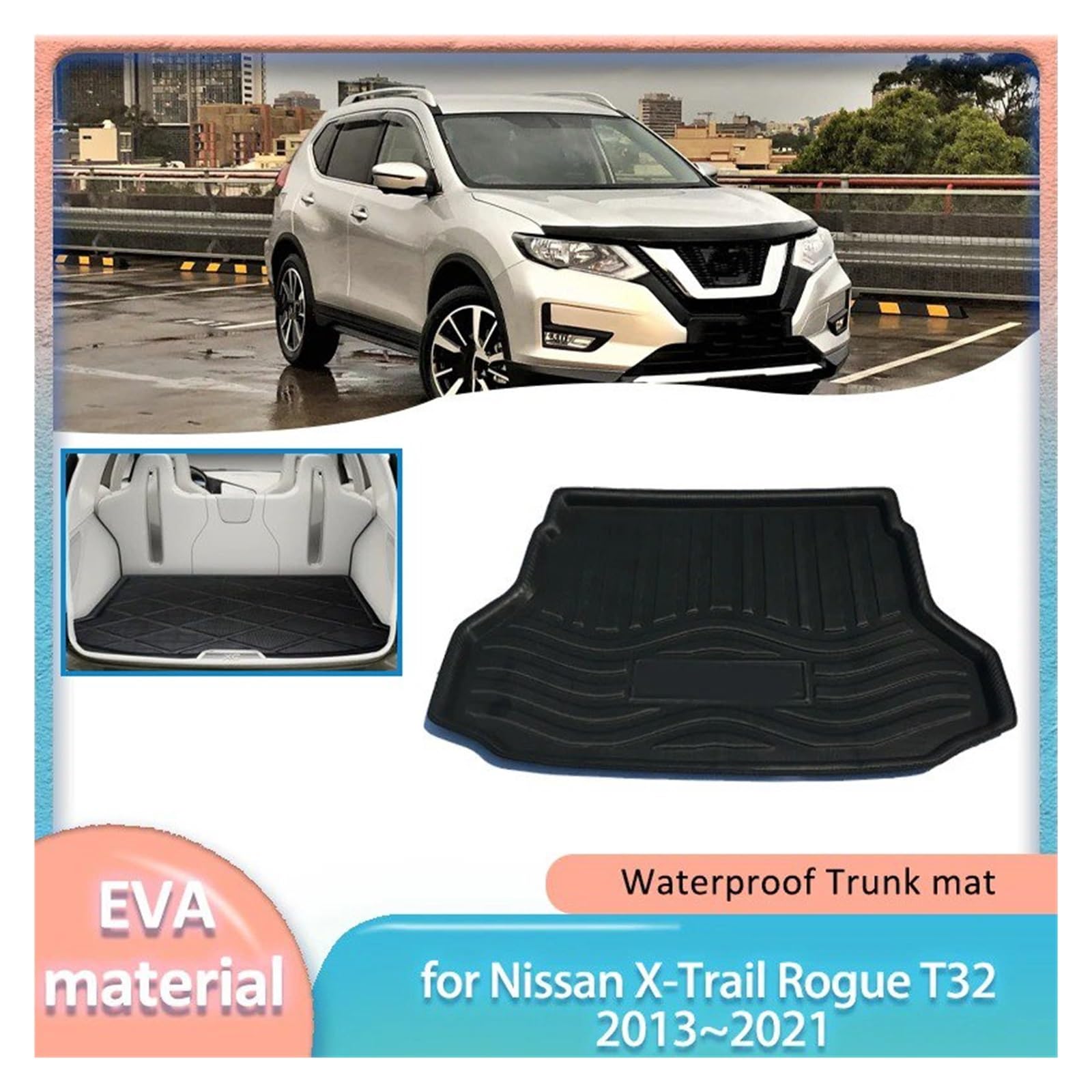 Auto Kofferraummatten Für Nissan Für X-Trail Für Rogue Kofferraum Matte Boot Liner Cargo Floor Gepäck Teppich wasserdichte Abdeckung Pad Teil Zubehör