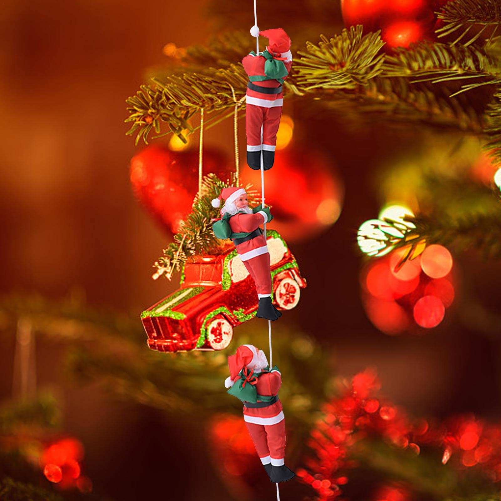 Kerstman Op Ladder voor een Feestelijke Kerst